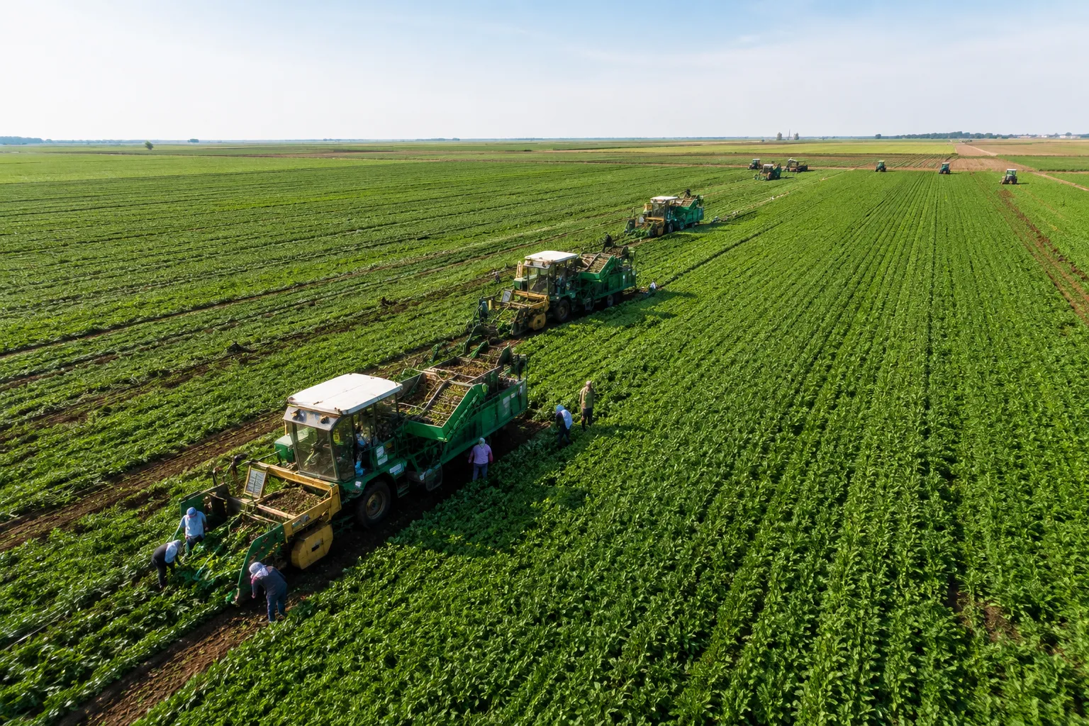 Mechanical harvesting under way across Rovana's own farmland
